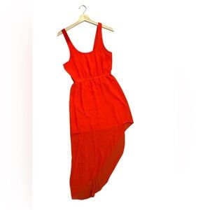 SILENCE + NOISE Coral Tank Dress SIZE SMALL 2 4 Asymmetric Elastic Waist Cage